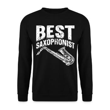 Best Saxophonist Saxophone Instrument Sax Musician - Unisex Pullover - Schwarz - Vorne - Alina (178cm) & Michal (187cm)