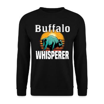 Büffel Bison Ochse Indianer Amerikanisch - Unisex Pullover - Schwarz - Vorne - Alina (178cm) & Michal (187cm)