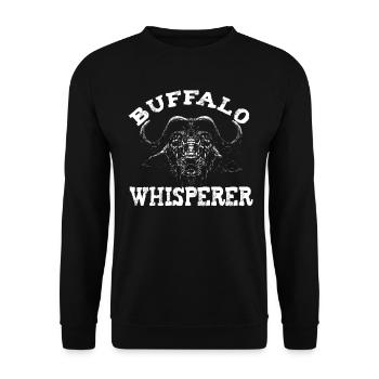 Buffle Bison Buffle Amérindien - Sweat-shirt Unisexe - noir - Devant - Alina (178cm) & Michal (187cm)