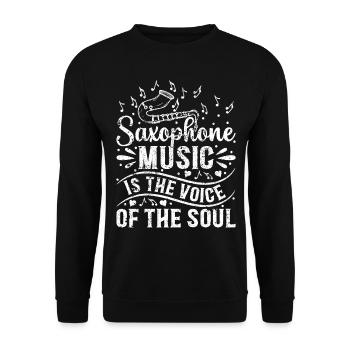 La musique de saxophone est la voix de la soul Sax Instr - Sweat-shirt Unisexe - noir - Devant - Alina (178cm) & Michal (187cm)
