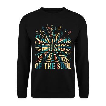 La musique de saxophone est la voix de la musique de saxophone soul - Sweat-shirt Unisexe - noir - Devant - Alina (178cm) & Michal (187cm)
