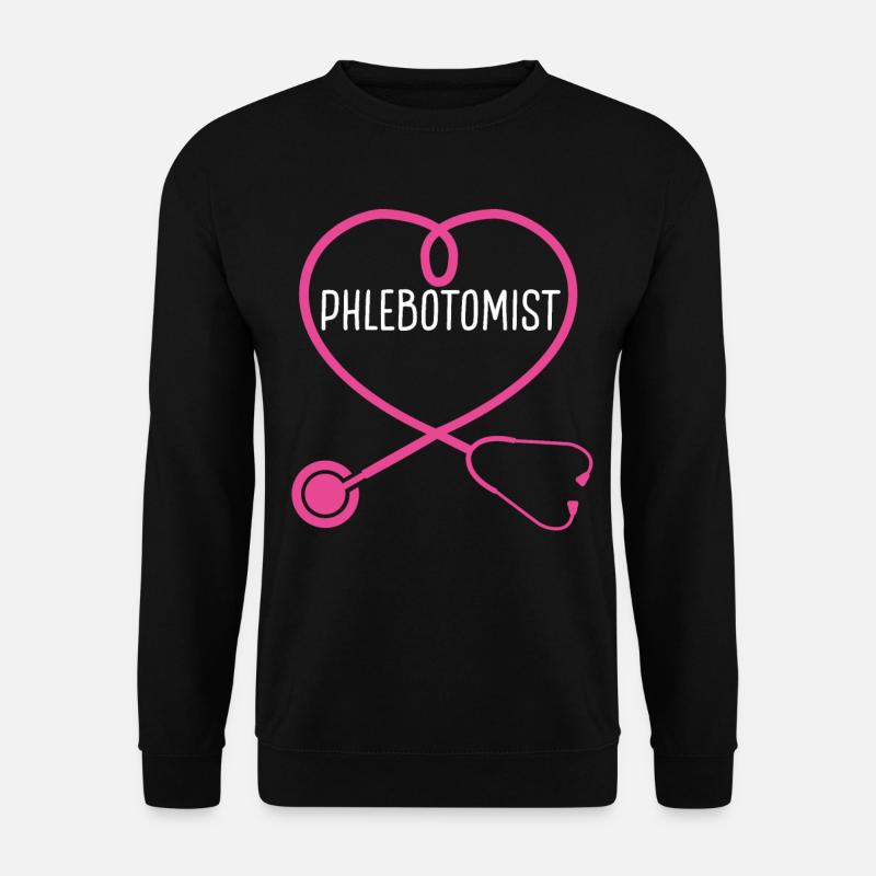 Phlébotomiste Stéthoscope Appréciation Coeur - Sweat-shirt Unisexe - noir