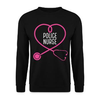 Infirmière de police Stéthoscope Appréciation Cœur - Sweat-shirt Unisexe - noir - Devant - Alina (178cm) & Michal (187cm)