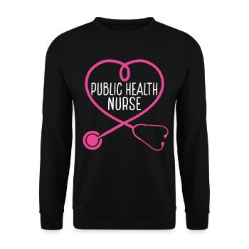 Public Health Nurse Stethoscope Appreciation - Unisex Sweatshirt - black - Front - Alina (178cm) & Michal (187cm)