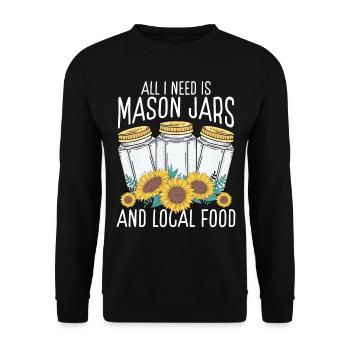 Homesteading Local Food Canning Season Canner - Unisex Sweatshirt - black - Front - Alina (178cm) & Michal (187cm)