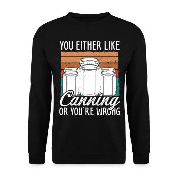Canning Season Homesteading Food Canner - Unisex Sweatshirt - black - Front - Alina (178cm) & Michal (187cm)