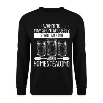 Homesteading Food Perserving Canning Season - Unisex Sweatshirt - black - Front - Alina (178cm) & Michal (187cm)