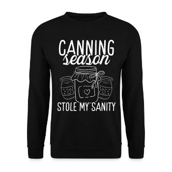 Canning Homesteading Season Food Perserving - Unisex Sweatshirt - black - Front - Alina (178cm) & Michal (187cm)
