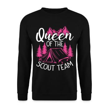 Girl Scout Leader Queen of the Scout Team Scouting - Unisex Sweatshirt - black - Front - Alina (178cm) & Michal (187cm)