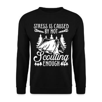Scout Leader Stress is Caused not Scouting Scouts - Unisex Sweatshirt - black - Front - Alina (178cm) & Michal (187cm)