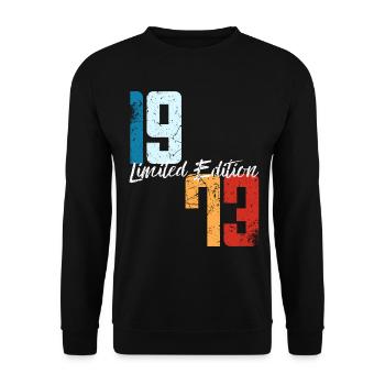 50 ans né en 1973 rétro 50e anniversaire - Sweat-shirt Unisexe - noir - Devant - Alina (178cm) & Michal (187cm)