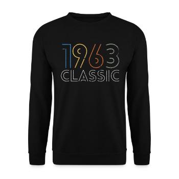 60 ans nés en 1963 rétro 60e anniversaire - Sweat-shirt Unisexe - noir - Devant - Alina (178cm) & Michal (187cm)