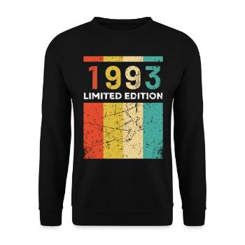 30 ans né en 1993 rétro 30e anniversaire - Sweat-shirt Unisexe - noir - Devant - Alina (178cm) & Michal (187cm)