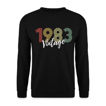40 ans né en 1983 rétro 40e anniversaire - Sweat-shirt Unisexe - noir - Devant - Alina (178cm) & Michal (187cm)