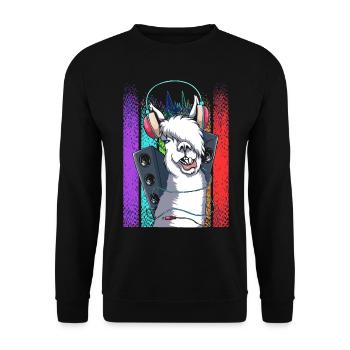 Lama - Unisex Pullover - Schwarz - Vorne - Alina (178cm) & Michal (187cm)