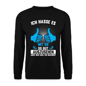 Ich hasse es Mit 50. so gut auszusehen - Unisex Pullover - Schwarz - Vorne - Alina (178cm) & Michal (187cm)