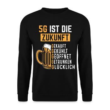 5G ist die Zukunft - Unisex Pullover - Schwarz - Vorne - Alina (178cm) & Michal (187cm)