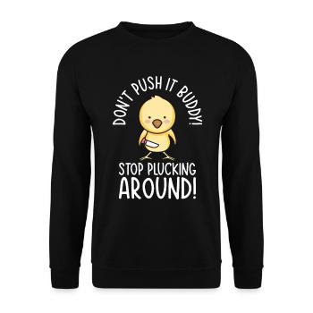 Mean Pet Cute Chicken Plucking Bird Chicken Lover - Unisex Sweatshirt - black - Front - Alina (178cm) & Michal (187cm)