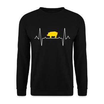 Pig heartbeat - Unisex Sweatshirt - black - Front - Alina (178cm) & Michal (187cm)