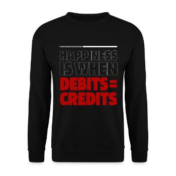 Happiness Is When Debits = Credits - Accountant - Unisex Sweatshirt - black - Front - Alina (178cm) & Michal (187cm)