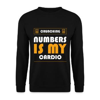 Crunching Numbers is My Cardio - Accountant Funny - Unisex Sweatshirt - black - Front - Alina (178cm) & Michal (187cm)