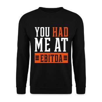 You Had Me at EBITDA - Accountant Funny Gift - Unisex Sweatshirt - black - Front - Alina (178cm) & Michal (187cm)