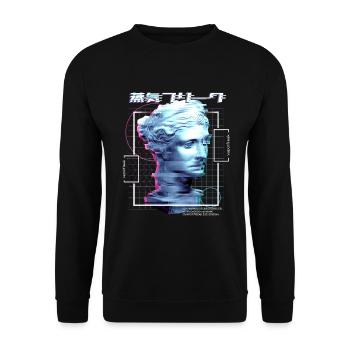 Glitch Venus Statue Vaporwave Neon Aesthetic - Unisex Sweatshirt - black - Front - Alina (178cm) & Michal (187cm)