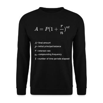 Compound Interest Formula Finanzen investieren - Unisex Pullover - Schwarz - Vorne - Alina (178cm) & Michal (187cm)