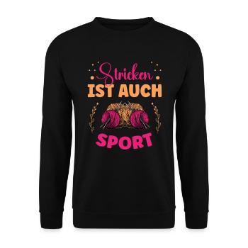 Wolle Häkeln Hobby Nähen Stricker Stricken Für - Unisex Pullover - Schwarz - Vorne - Alina (178cm) & Michal (187cm)