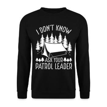 Scouting I dont know ask your Patrol Scout LeaderS - Unisex Pullover - Schwarz - Vorne - Alina (178cm) & Michal (187cm)