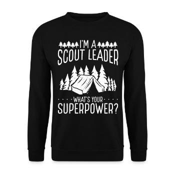 Scouting in the A Scout Leader Boy Scouts Team LeaderS - Unisex Sweatshirt - black - Front - Alina (178cm) & Michal (187cm)