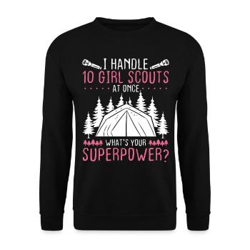 Girl Scout Leader 10 Girl Scouts at once Scouting - Unisex Sweatshirt - black - Front - Alina (178cm) & Michal (187cm)