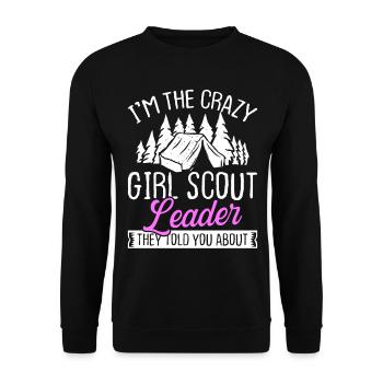 Scouting Crazy Girl Scout Leader Club Scouting - Sweat-shirt Unisexe - noir - Devant - Alina (178cm) & Michal (187cm)