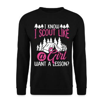 Scoutisme Je fais du scoutisme comme un club de chefs scouts - Sweat-shirt Unisexe - noir - Devant - Alina (178cm) & Michal (187cm)