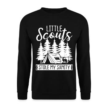Girl Scout Leader Little Scouts stole my Sanity - Unisex Pullover - Schwarz - Vorne - Alina (178cm) & Michal (187cm)