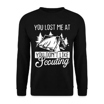 Girl Scout Leader You lost me at you don't likeGirl - Unisex Sweatshirt - black - Front - Alina (178cm) & Michal (187cm)