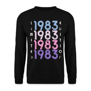 40 ans né en 1983 rétro 40e anniversaire - Sweat-shirt Unisexe - noir - Devant - Alina (178cm) & Michal (187cm)