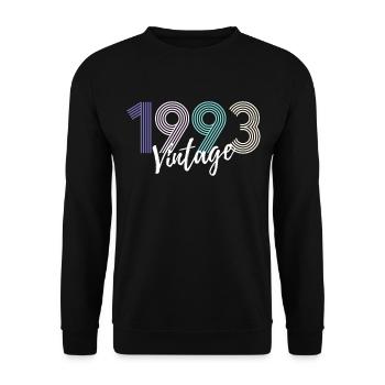 30 ans né en 1993 rétro 30e anniversaire - Sweat-shirt Unisexe - noir - Devant - Alina (178cm) & Michal (187cm)