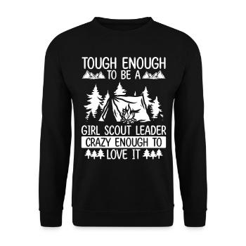 Club Scouting Tough enough to be a Scout Leader - Unisex Sweatshirt - black - Front - Alina (178cm) & Michal (187cm)