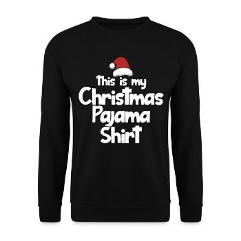 This Iy My Christmas Pajama Shirt - Unisex Sweatshirt - black - Front - Alina (178cm) & Michal (187cm)