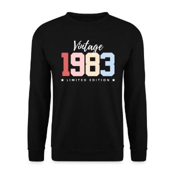 40 ans né en 1983 rétro 40e anniversaire - Sweat-shirt Unisexe - noir - Devant - Alina (178cm) & Michal (187cm)