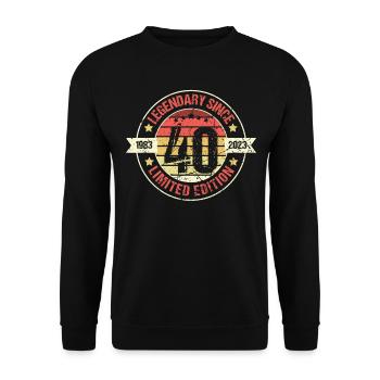 40 ans né en 1983 rétro 40e anniversaire - Sweat-shirt Unisexe - noir - Devant - Alina (178cm) & Michal (187cm)