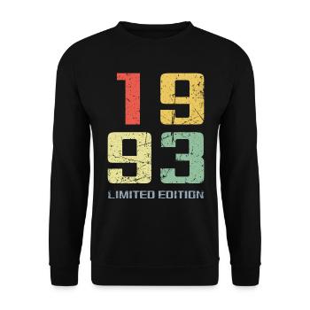 30 ans né en 1993 rétro 30e anniversaire - Sweat-shirt Unisexe - noir - Devant - Alina (178cm) & Michal (187cm)