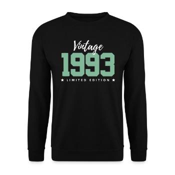 30 ans né en 1993 rétro 30e anniversaire - Sweat-shirt Unisexe - noir - Devant - Alina (178cm) & Michal (187cm)