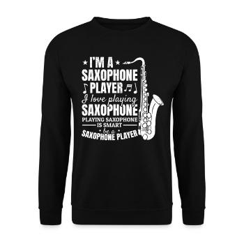 Saxophonist I'm A Saxophone Player I Love Playing - Unisex Sweatshirt - black - Front - Alina (178cm) & Michal (187cm)