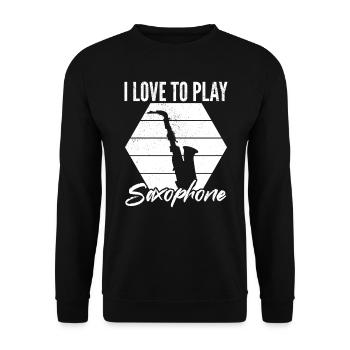 J'aime jouer du saxophone - Saxophoniste Saxophone P - Sweat-shirt Unisexe - noir - Devant - Alina (178cm) & Michal (187cm)