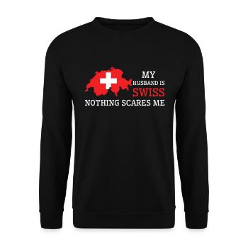 Rien ne me fait peur mari suisse Suisse - Sweat-shirt Unisexe - noir - Devant - Alina (178cm) & Michal (187cm)