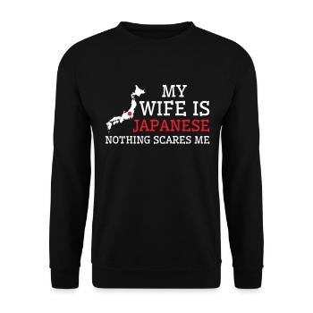 Rien ne me fait peur, épouse japonaise Japon - Sweat-shirt Unisexe - noir - Devant - Alina (178cm) & Michal (187cm)