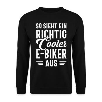 So sieht ein richtig cooler E-Biker aus - Unisex Pullover - Schwarz - Vorne - Alina (178cm) & Michal (187cm)
