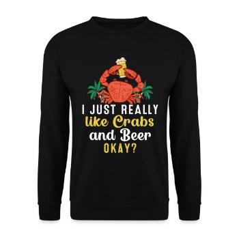 T-shirt de crabe de crabe de crevette de scorpion de homard - Sweat-shirt Unisexe - noir - Devant - Alina (178cm) & Michal (187cm)